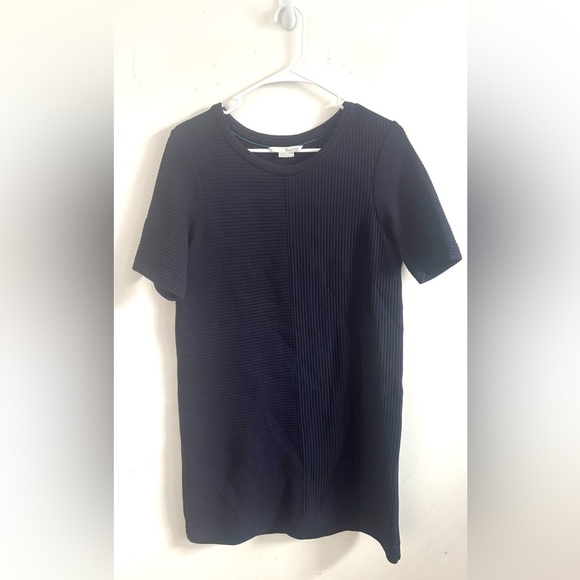 Boden Long Navy Ribbed Shift Dress Short Sleeve 10L - Picture 1 of 3